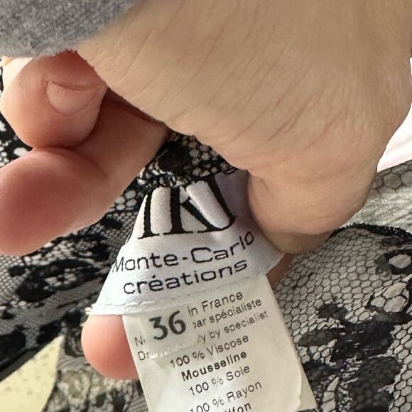 Jiki Monte Carlo France Vintage Chiffon Silk Slit Bell Bottom Pants & Tie Blouse - Picture 16 of 16